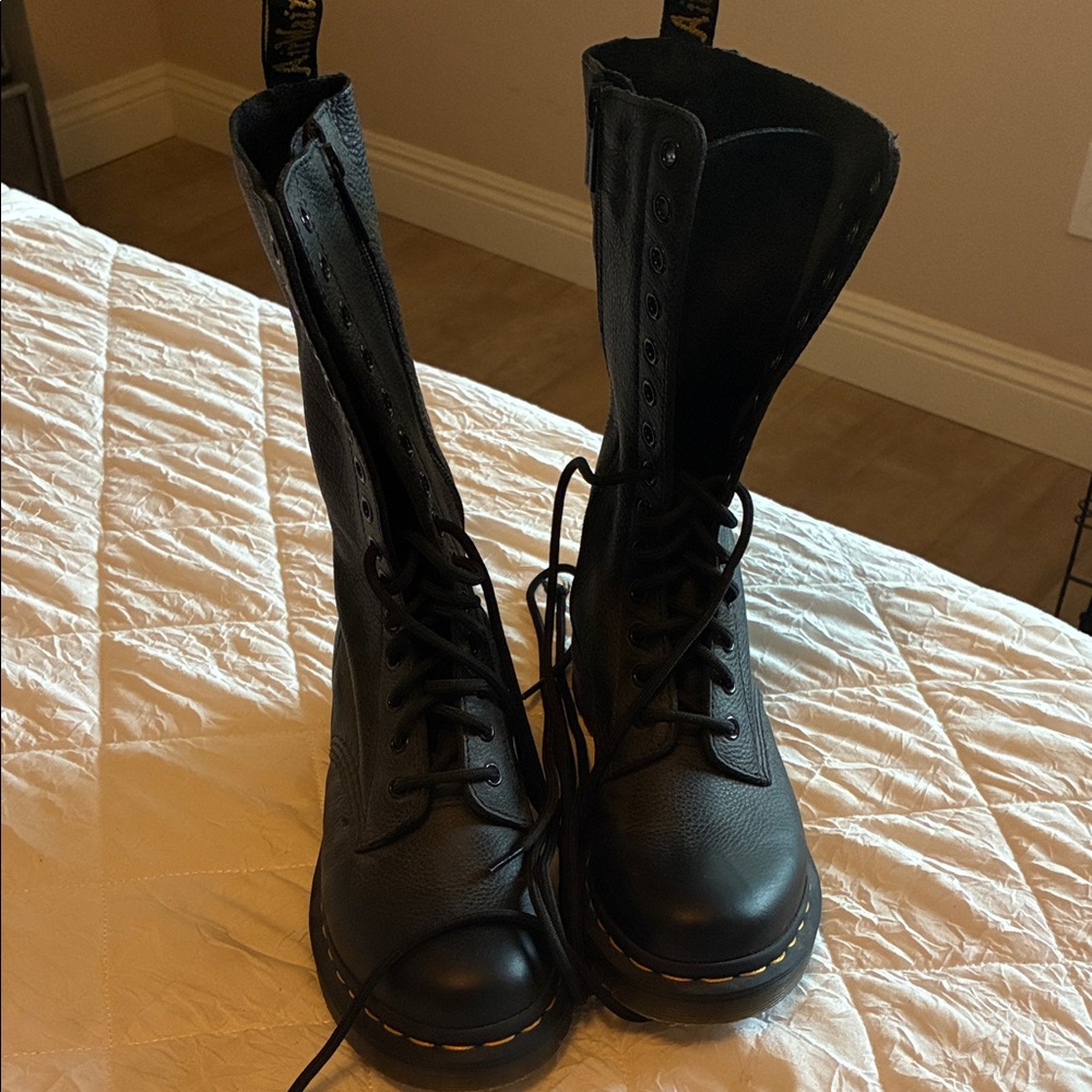 Dr. Martens Black Leather Combat Boots